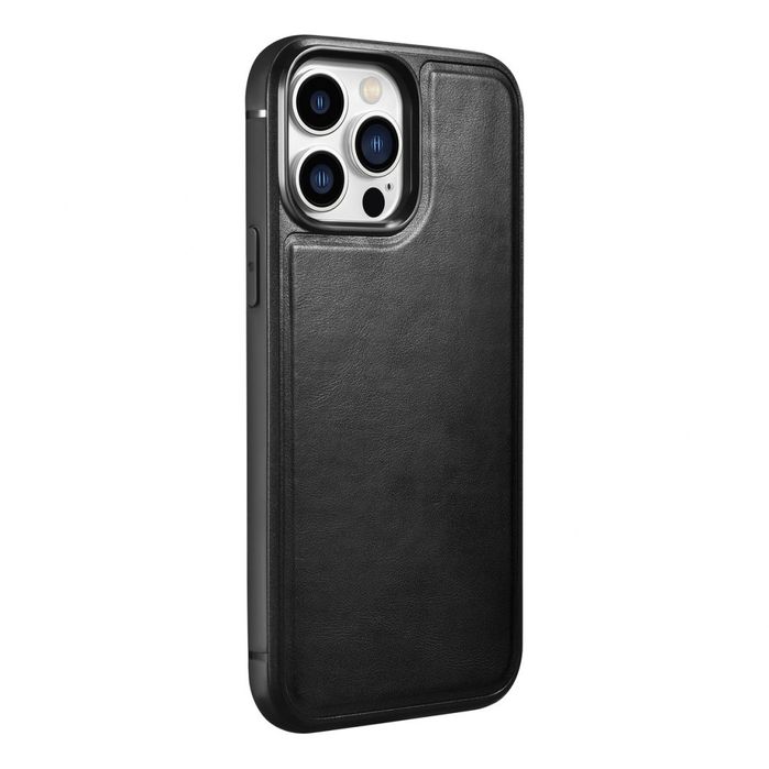 Etui Pokryte Naturalną Skórą Iphone 13 Pro Z Magsafe Czarny