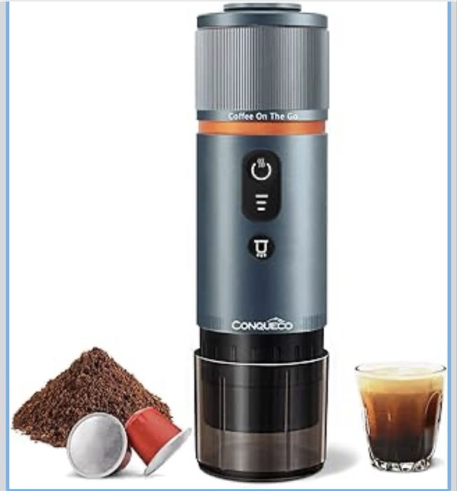 CONQUECO Przenośny ekspres do kawy Ładowanie przez USB
