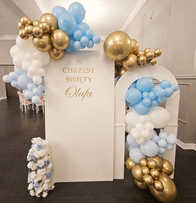 Ścianka balonowa urodziny, roczek, chrzest girlanda balonowa, tło
