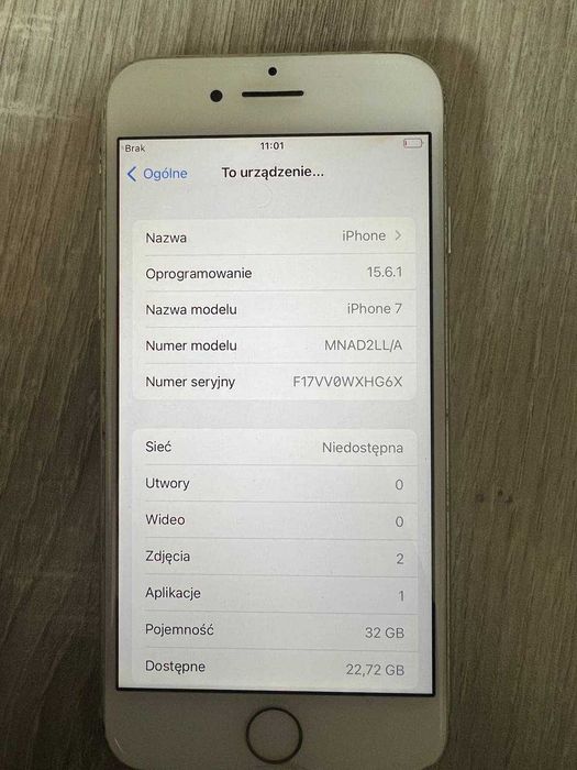 Apple iPhone 7 32GB Biały bateria 100%