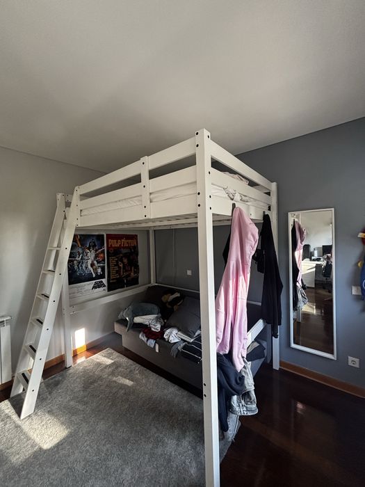 Cama alta ikea branca