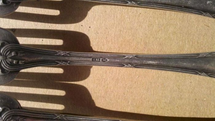 Винтаж: столовые приборы - вилки. ложки Гос.Банкь срібло