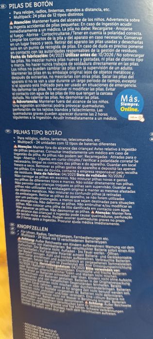 Pilhas achatadas novas