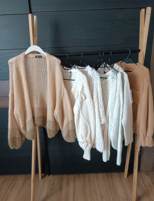 Sweter kardigan GG Luxe S/M/L moher Made in Italy