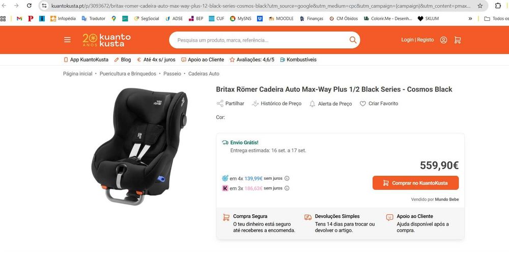 Cadeira Auto Britax Römer Max-Way Plus