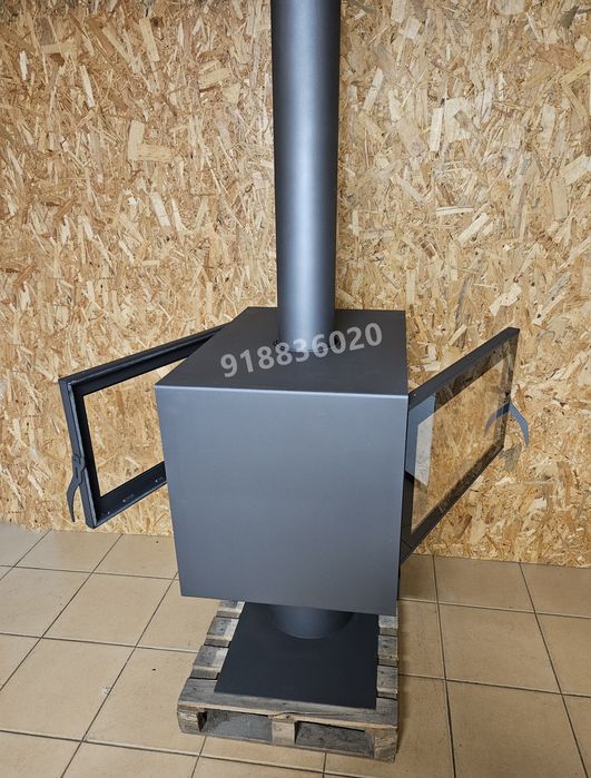 Salamandra Lenha Dupla Face com Pé 80cm - NOVAS - Com Ventilação - Fabrico Nacional