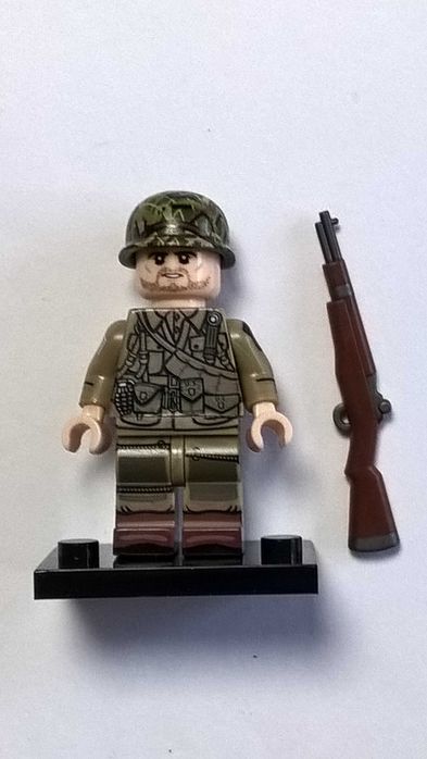 Figurka żołnierza amerykańskiego 4 strony nadruk WW2 komp. z Lego
