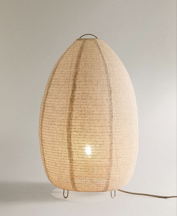 Candeeiro De Mesa Oval Linho Zara Home NOVO