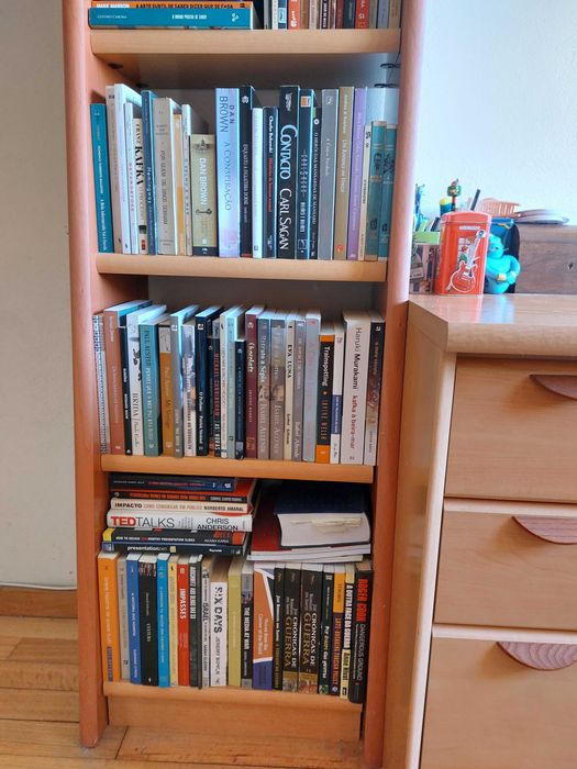 Estante e Secretária com móvel gavetas -  Madeira Cerejeira