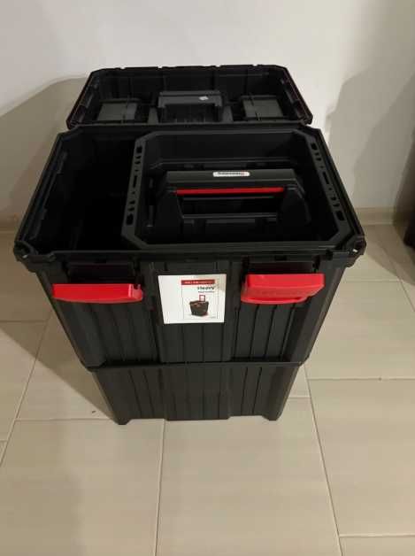 Profesjonalna XXL 3w1 Skrzynka Narzędziowa Na Kółkach Budowa + GRATIS