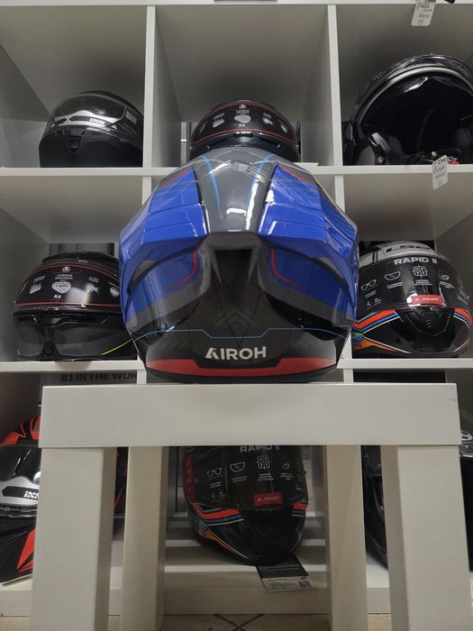 Kask motocyklowy matryx szaro niebieski nitegralny roz S