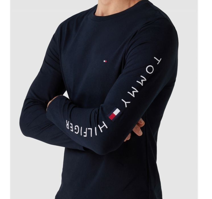 Tommy Hilfiger bluzka długi rękaw sportowa bawełna M