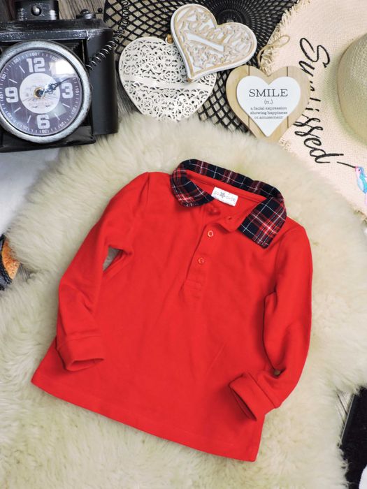 So Cute - czerwona bluzeczka polo , krata r 92