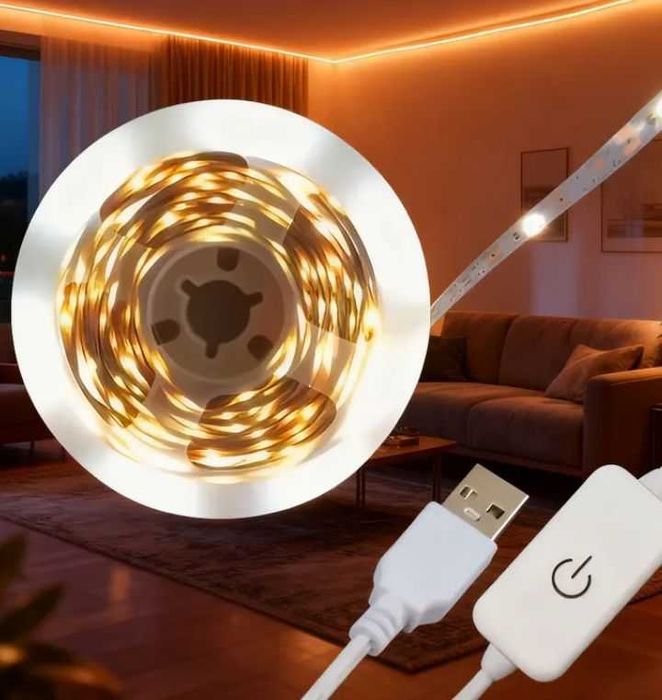 5метрів Легко-Установлювані USB LED Смуги