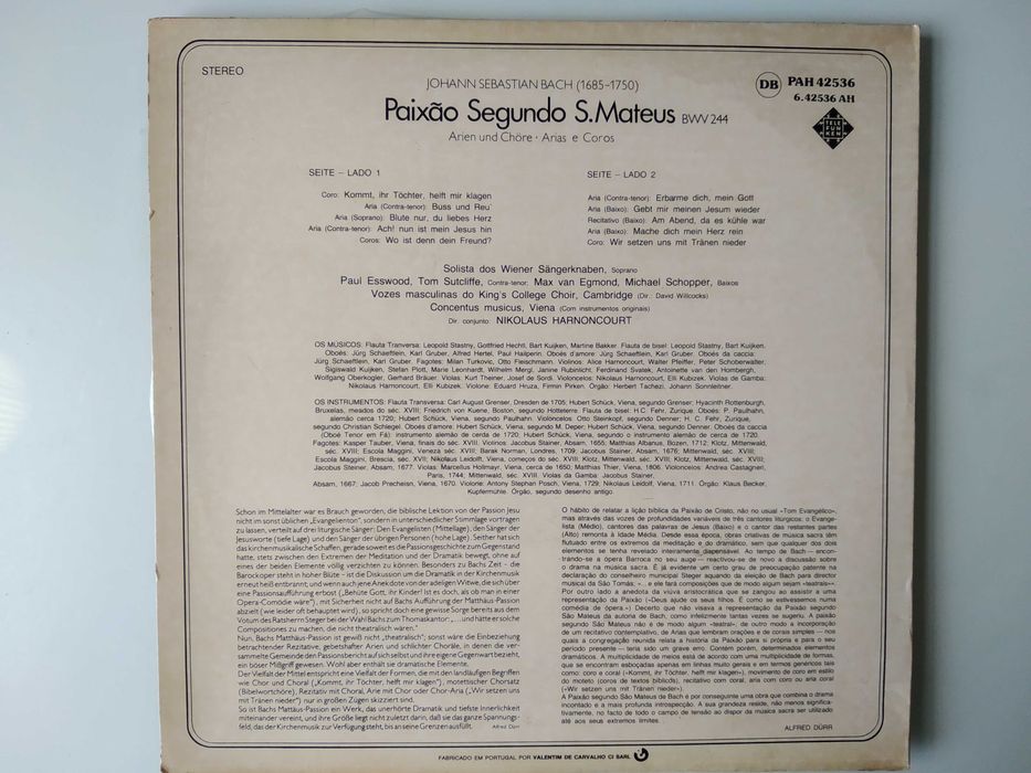Vinil Matthäus-Passion: Arien Und Chöre Johann Sebastian Bach
