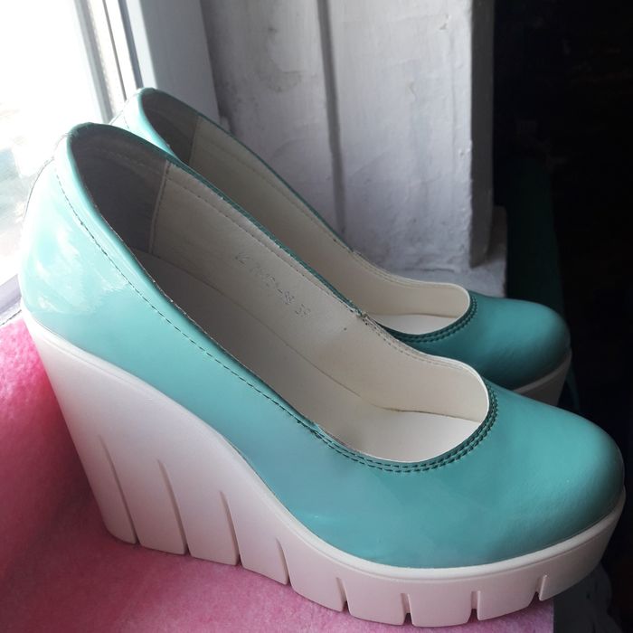 Туфельки на платформе салатовые