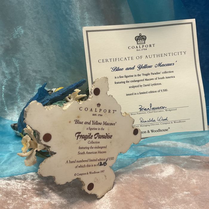 Par aves  blue e yellow Macaws  17 cm