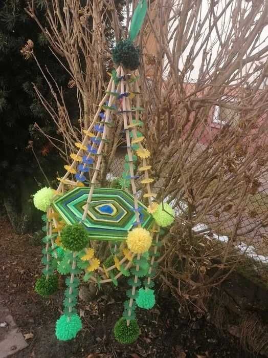 Pająk ludowy dekoracja hand made Wielkanoc