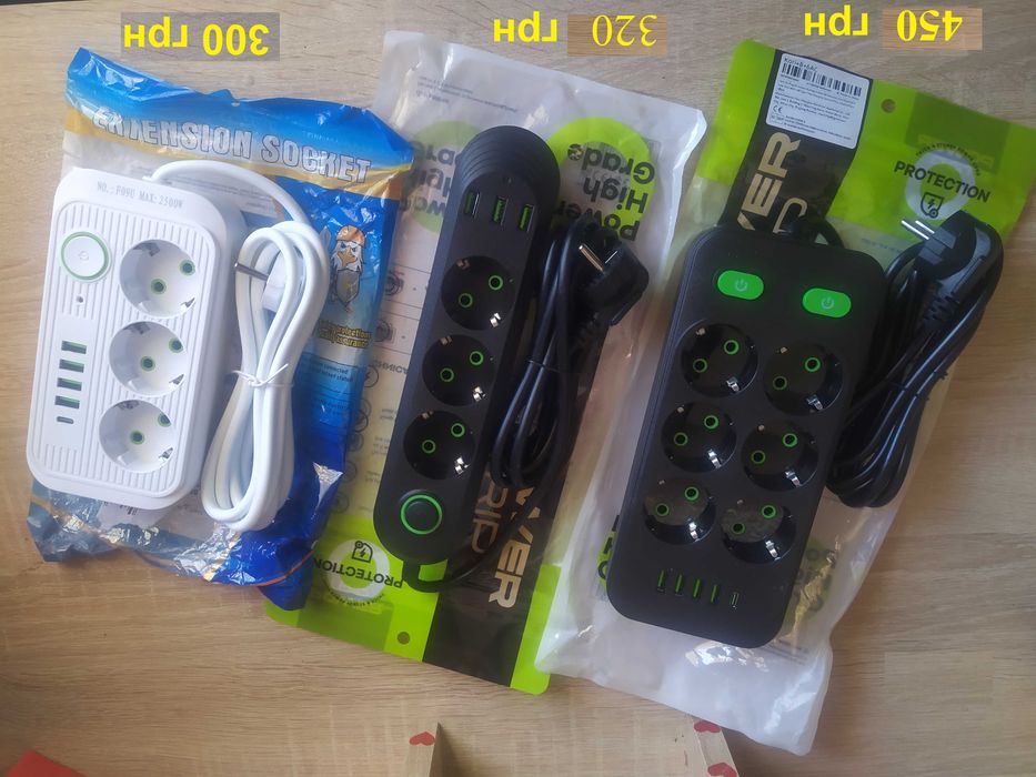 Мережевий фільтр, подовжувач 3-6 розеток, 2 м, 2500 Вт, Сетевой фильтр