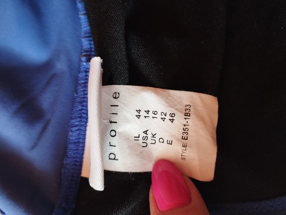 Ciążowy chabrowy top tankini góra od stroju kąpielowego 40/42