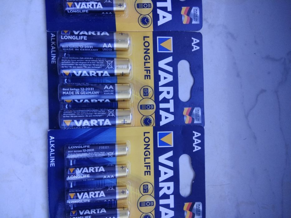 Батарейка Крона varta Longlife power alkaline  9В,  LR20, LR14, AAA,AA