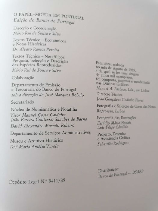 Livro Papel Moeda em Portugal