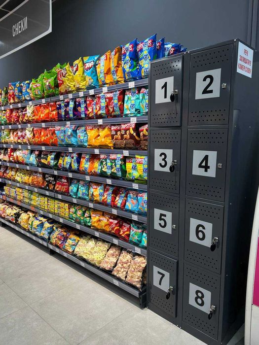 Торгове обладнання. Стелажі, холодильники, касові бокси