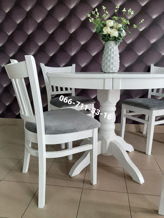 Стіл ЕКО. Стильный столик. Круглый стол. Белый столик. Кухонный стол.