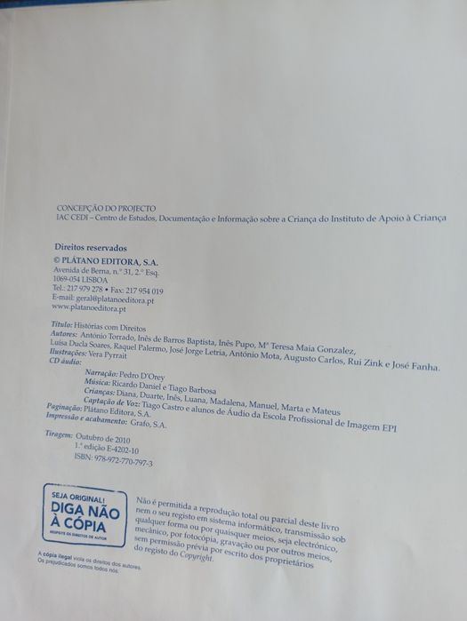 Livro "Histórias com direitos"