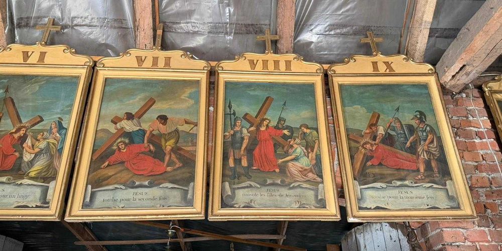 14 obrazów na płótnie - Droga Krzyżowa XVIII / XIX Wiek Antyk Francja