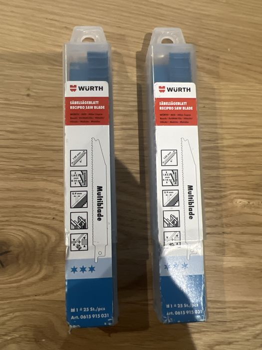 Zestaw Brzeszczotów WÜRTH Multiblade Piła Szablasta 2x 25szt 0615915031 NOWE