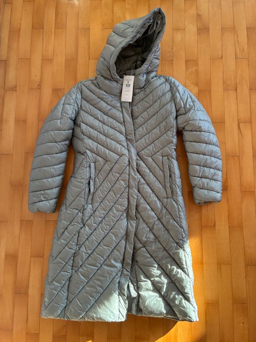 Nowa- Długa kurtka oliwkowa M, zimowa, damska