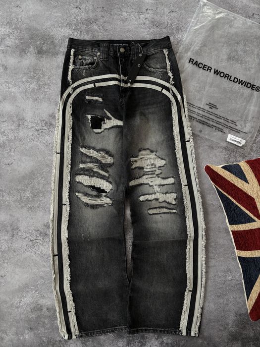 ОРИГІНАЛ Racer Worldwide Track Jeans | Рейсер джинси деним чорні трек