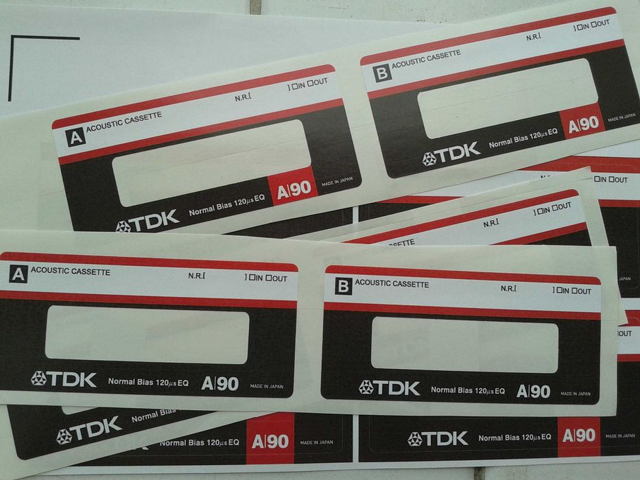 Наклейки для кассет Denon, TDK, Maxell