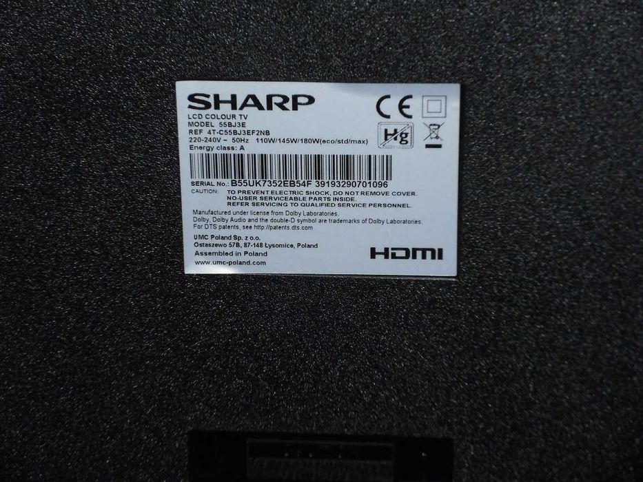 SHARP 55"  4K Smart-tv gwarancja