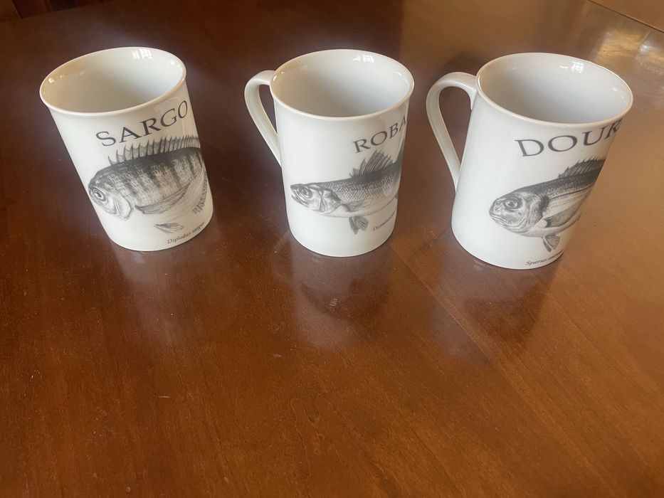 Conjunto 3 canecas motivos de pesca