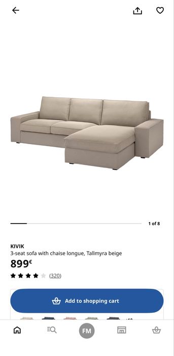 Sofa Ikea Kivik chaise longue