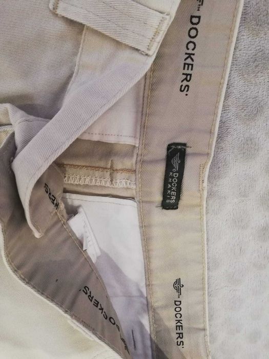 calça social masculina  Dockers , bege, como nova