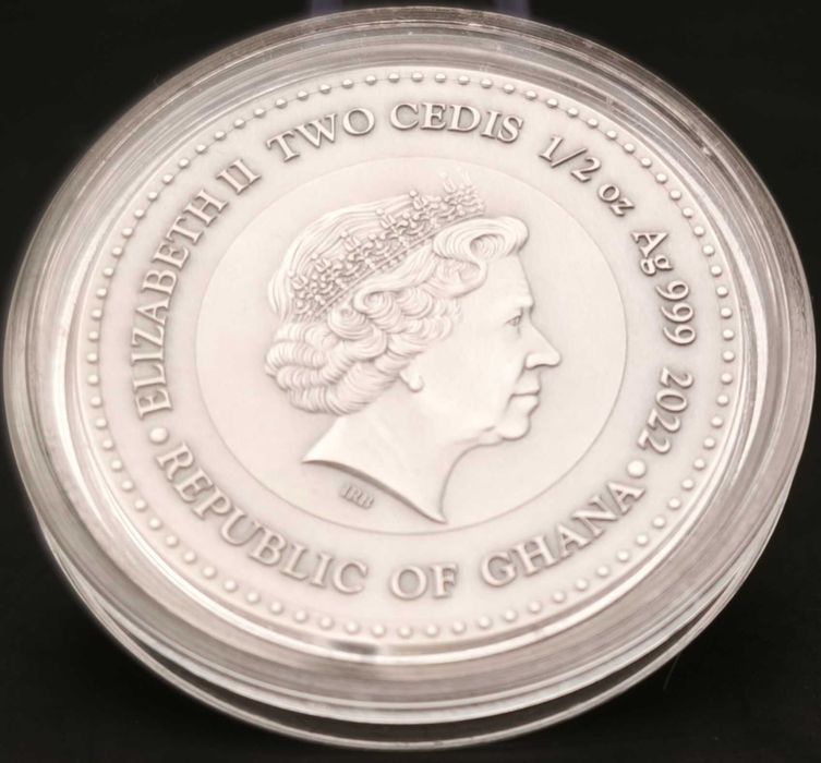 Монета Земля «Планети та боги» 2 седі Гана 2022 пів унції срібло