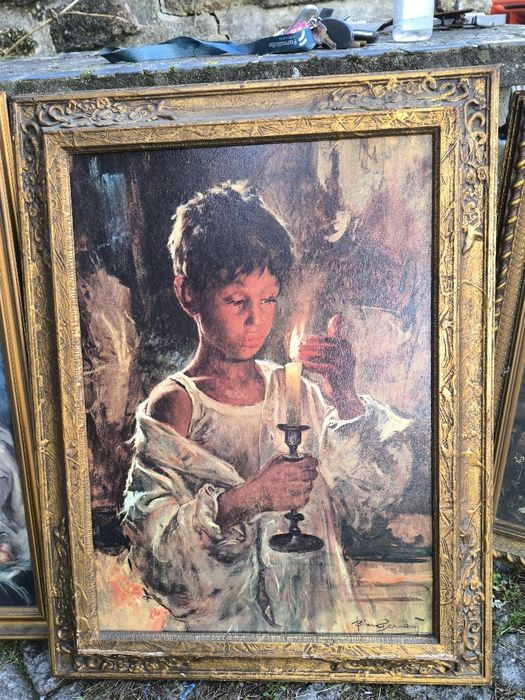 Conjunto de 5 quadros antigos