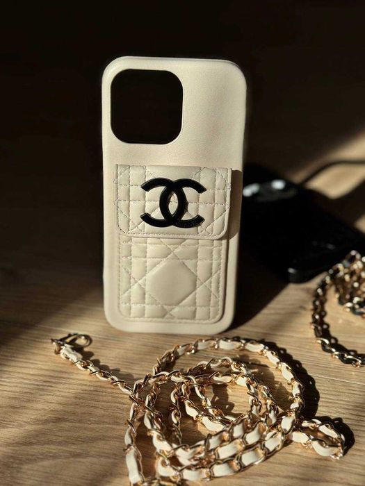 Чохол для смартфону Chanel iPhone 16 Pro Max (Чорний або Бежевий)