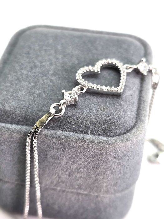 Srebrna bransoletka z serduszkiem 925 - NOWA