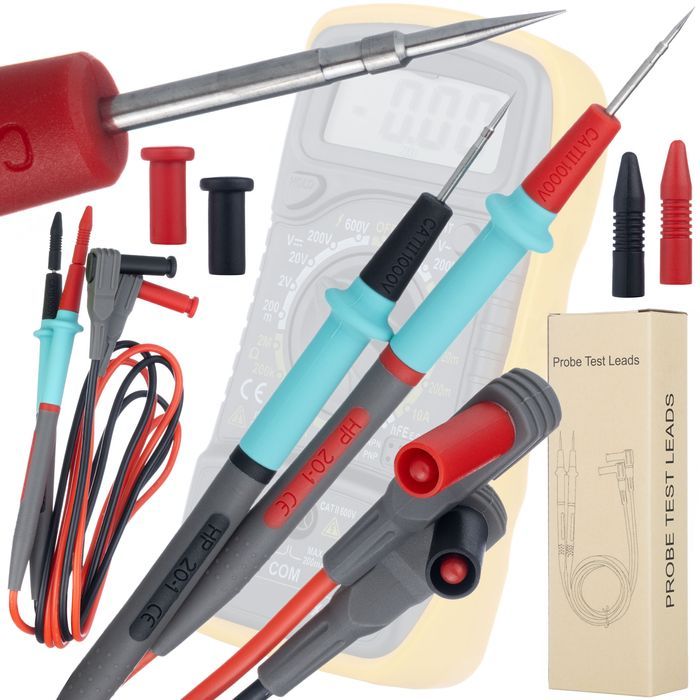 Przewody Pomiarowe do Multimetru | 1000V/20A, 103cm, Silikon