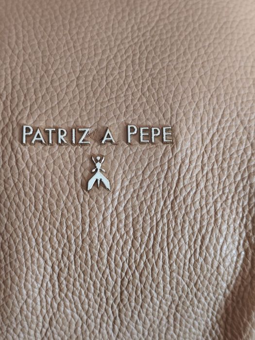 Patrizia Pepe torebka skórzana nowa kolor camel