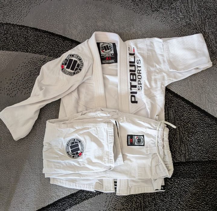 Kimono Gi BJJ Pit Bull West Coast biale rozmiar A1 - stan bdb