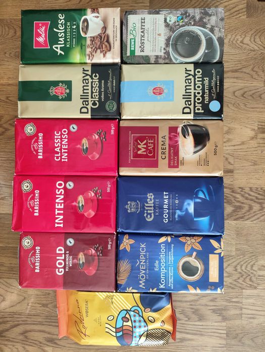 Kawy mielone niemieckie oraz polskie - Dallmayr, MK Cafe, Barissimo