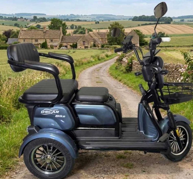 Oscar Trio2 1200W (2026) Тяговий електротрицикл 300кг Електроскутер 3 колеса