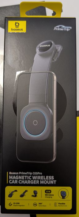 Магнитный автодержатель с беспроводной зарядкой Baseus PrimeTrip C03 Pro 15W