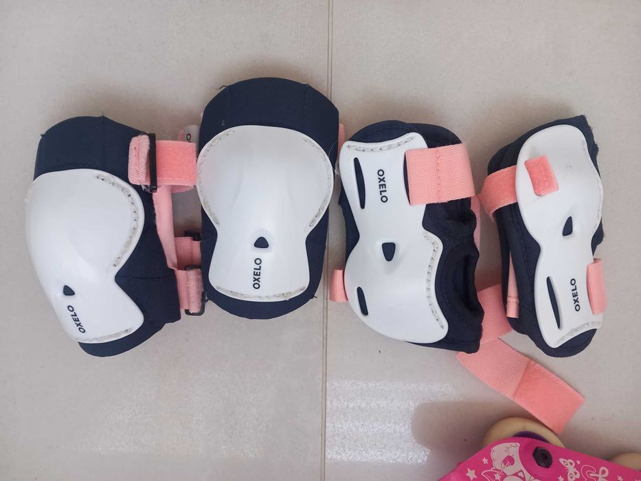 Patins em linha e proteções