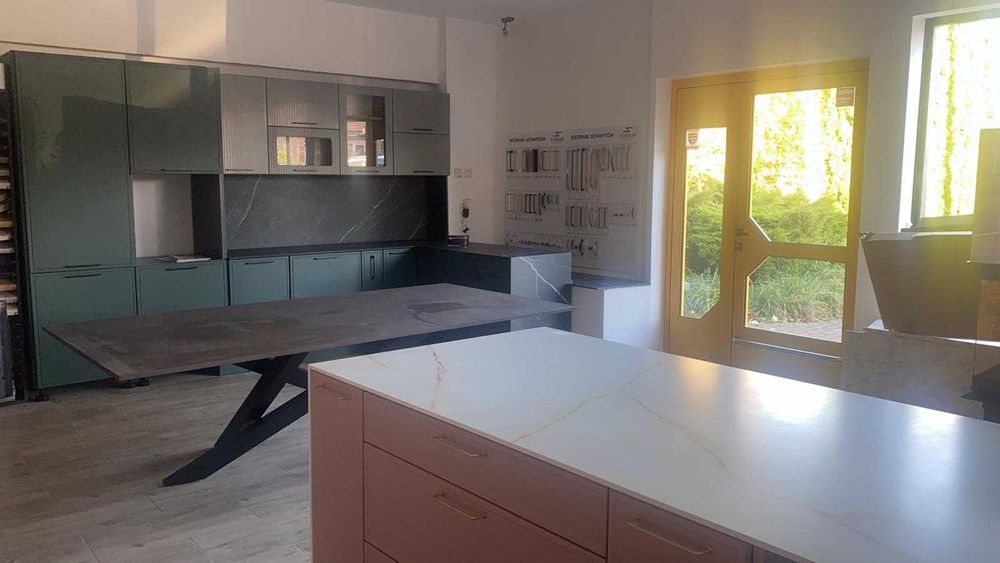 Zestaw mebli kuchennych zielony wyprzedaż